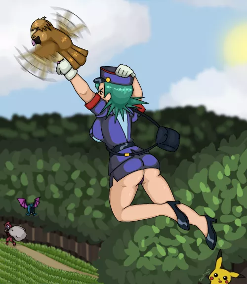 Officer Jenny Fighting Crime by 0wlyn