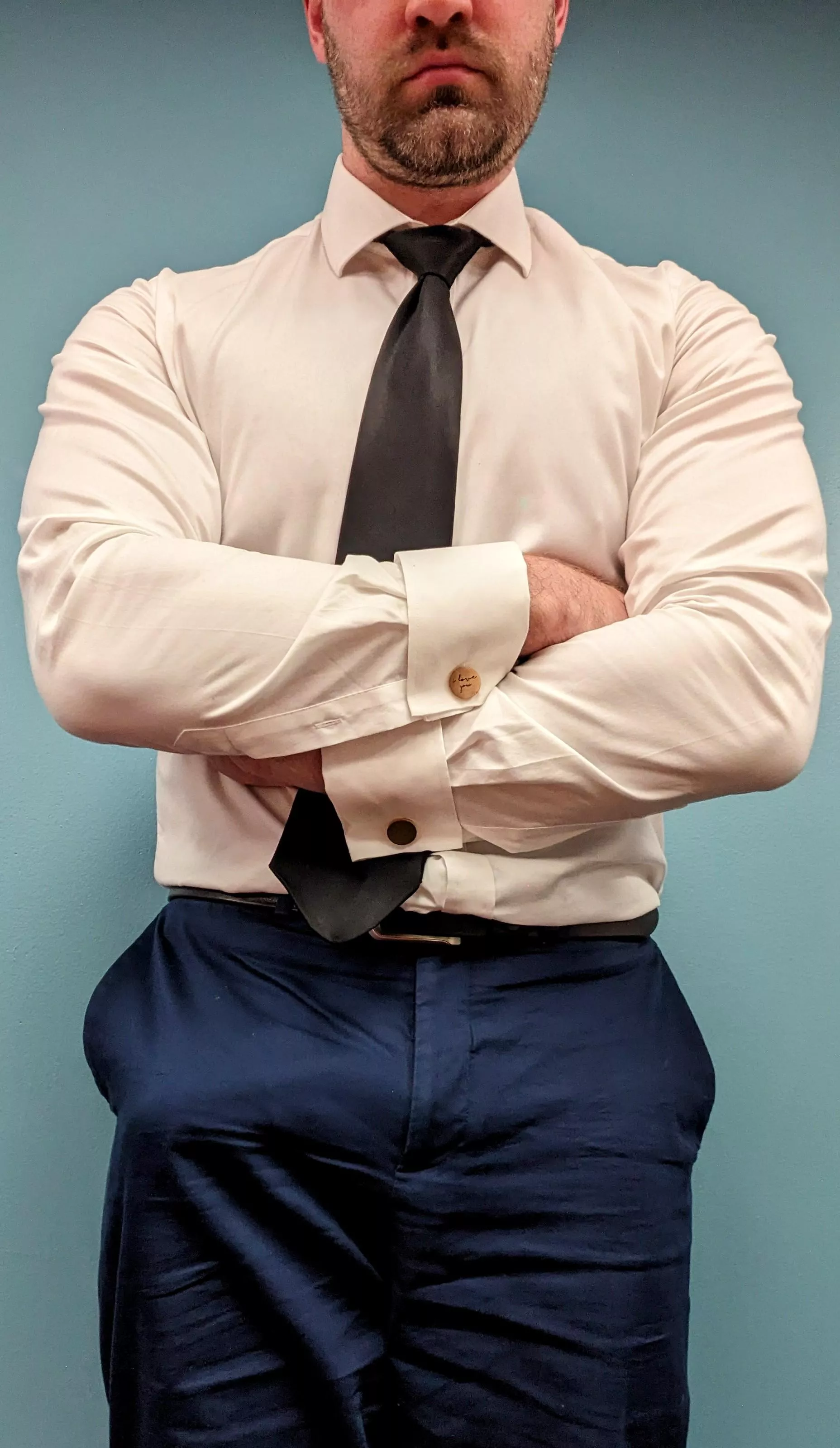 Strong forearms stretching my shirt and my powerful cock stretching my suit pants. posted by potatoe1987
