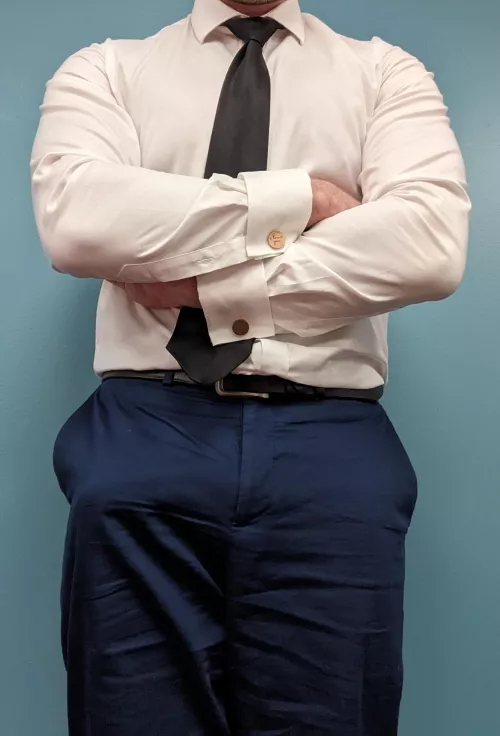 Strong forearms stretching my shirt. Huge cock bulging out in my suit pants. by HugeDiamond