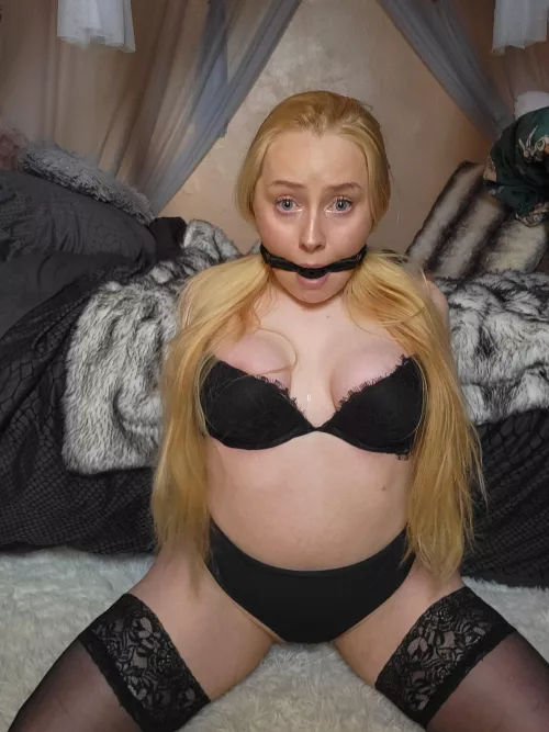 4'10 blonde gagged by EmilyAngelUK