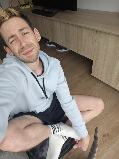 Cat tail photobomb by HumanDrawing9357