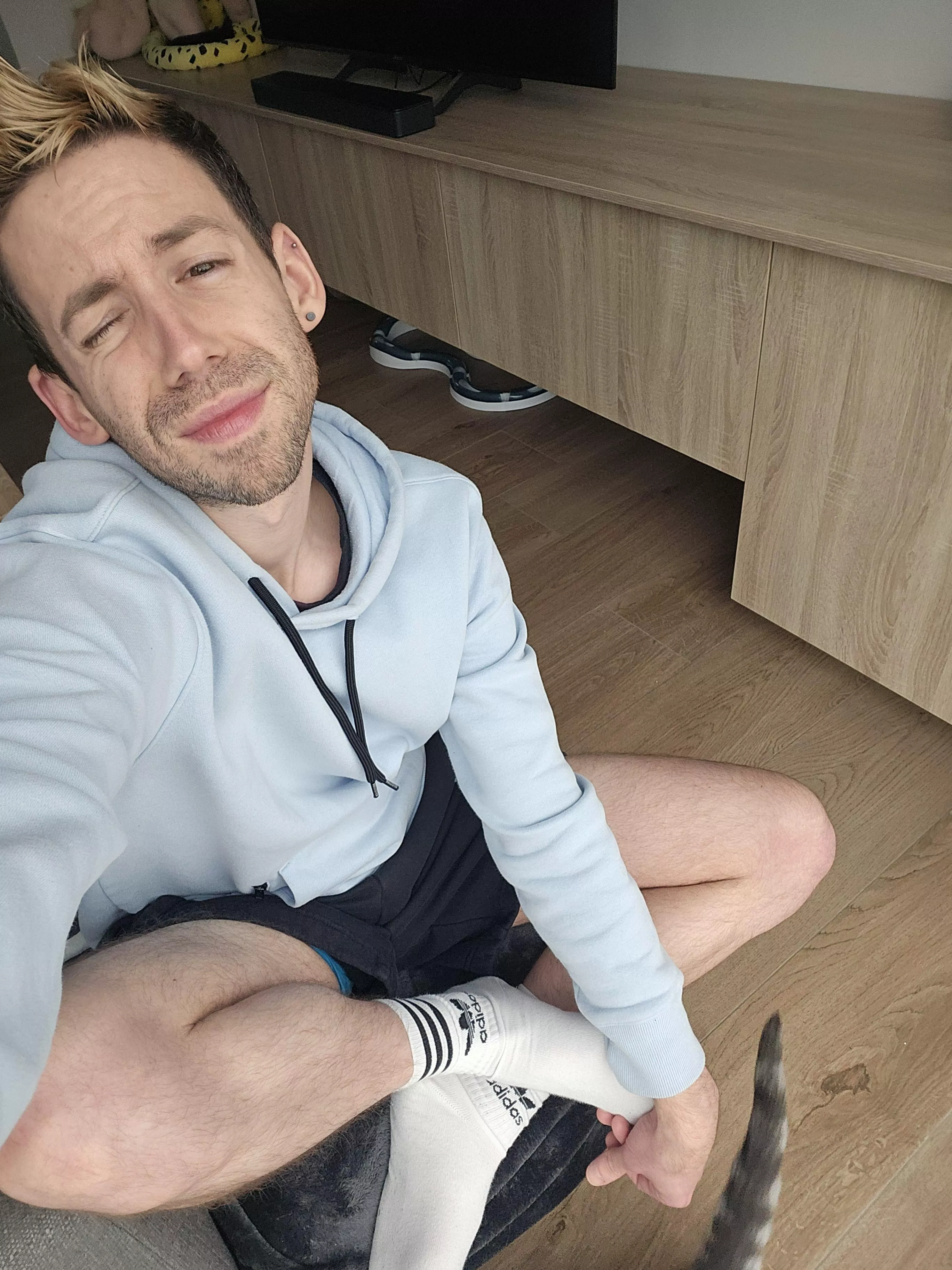 Cat tail photobomb posted by HumanDrawing9357