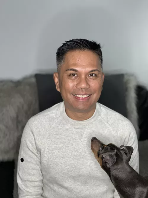 Gaymer and his pup by HeIsRandy