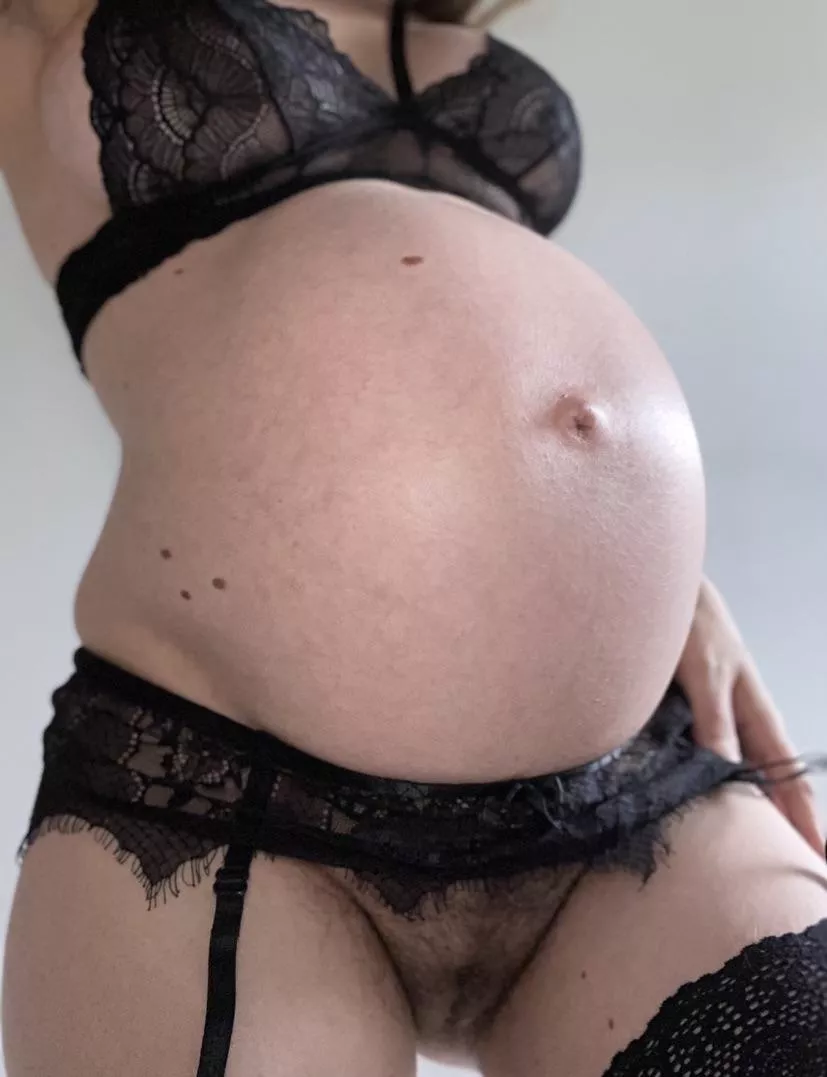 I loved wearing black lingerie during my pregnancy  posted by frenchpregnantlady