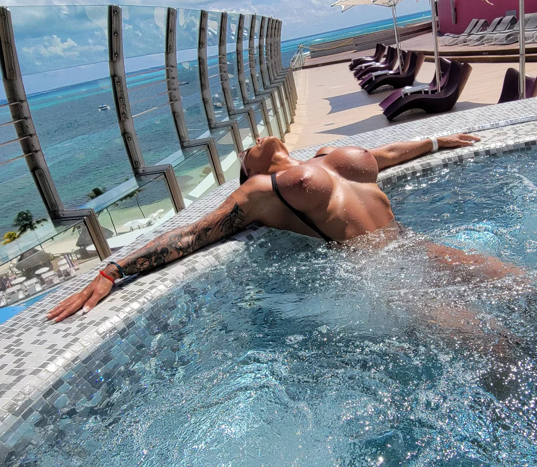 I'm always naked as possible , have to show off the hard work in the gym I think and the guys never complain  posted by HisExoticVixen