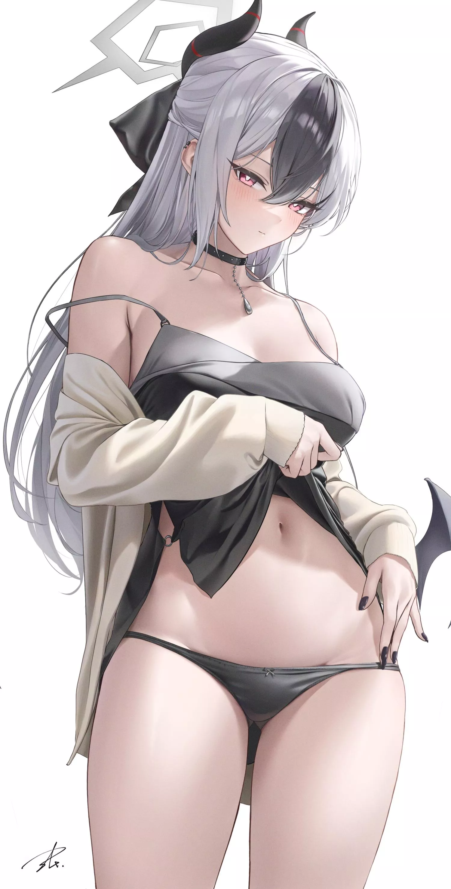 Kayoko dress pull (yava0chan) [Blue Archive] posted by elegantloveglimmer