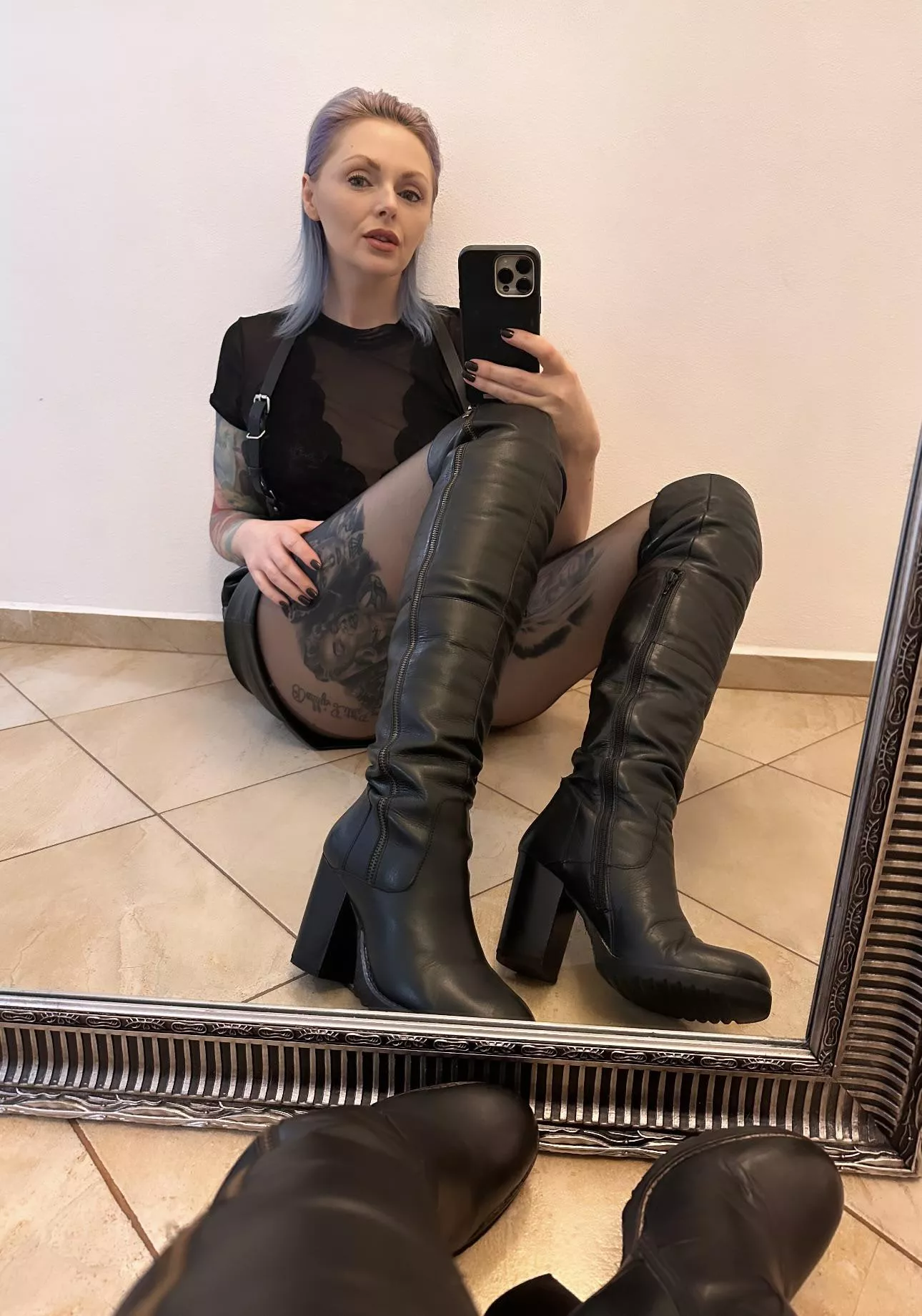 Leather thigh highs  posted by theinkedsiren1