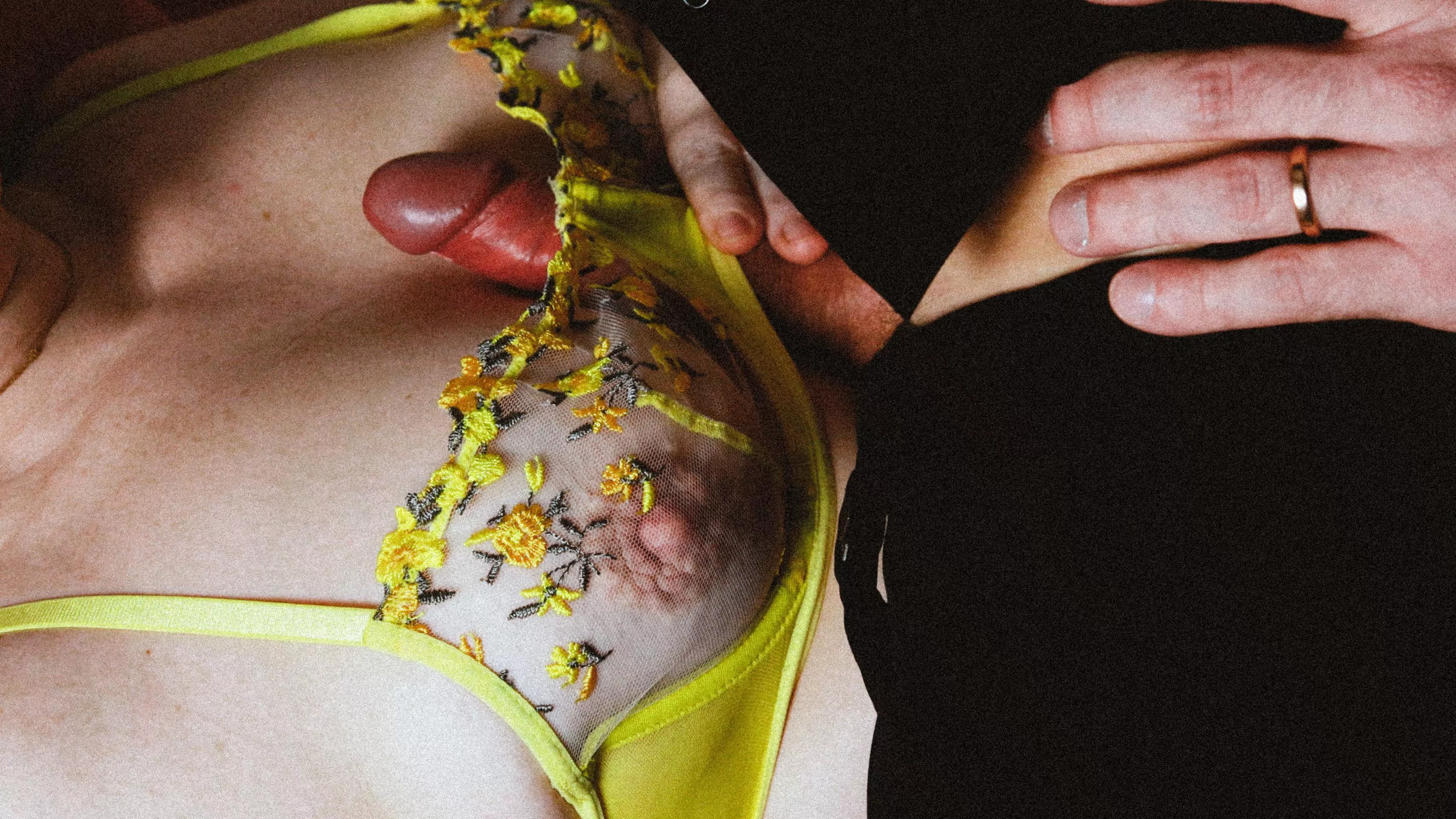 My bra makes his cock throb even harder posted by GoddessRoseWife