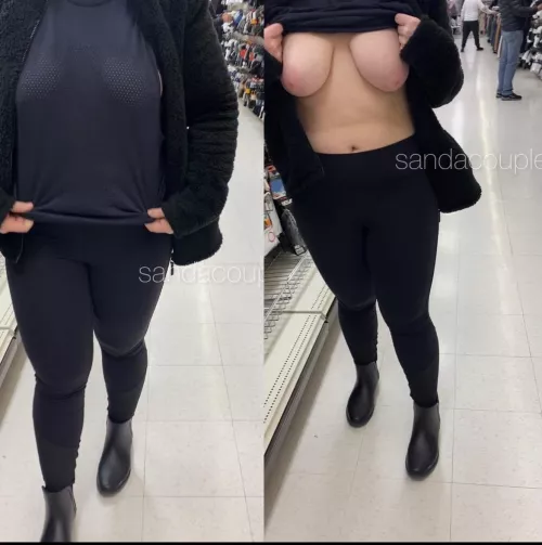 On/off titty flash in the men’s section, there was a lot of eye fucking going on 😏 [IMG] by SandAcouple