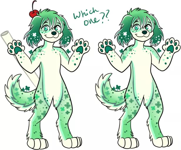 Shamrock Shake Spaniel Adoptable! But Which Version Should be Finalized? (Art & Design by Me!) posted by Glittering-Amount-68