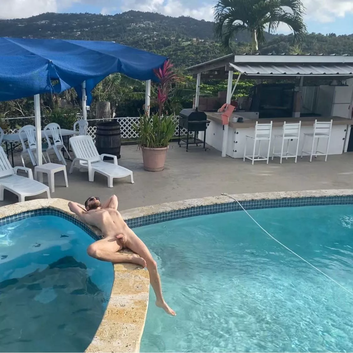 This is your greeting as you walk out to the pool. What is your next move? posted by naty_light