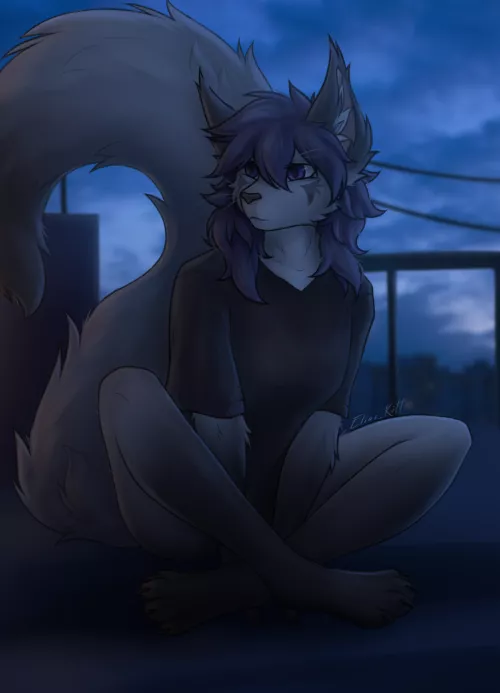 A cat on the roof (Elias_Kiff) by Elias_Kiff