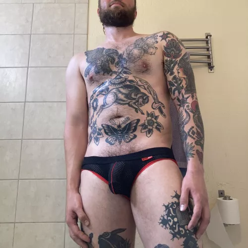 A little sweaty from my workout hope you don’t mind by MrDugeHick_