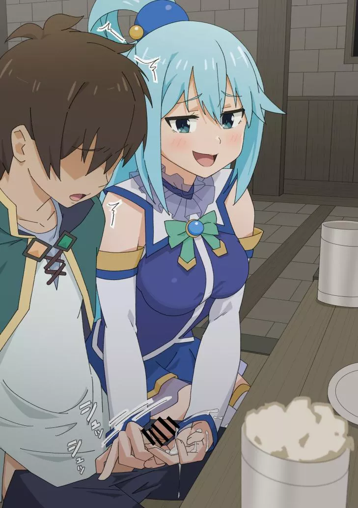 Aqua makes a mess under the table posted by SoManyCookies