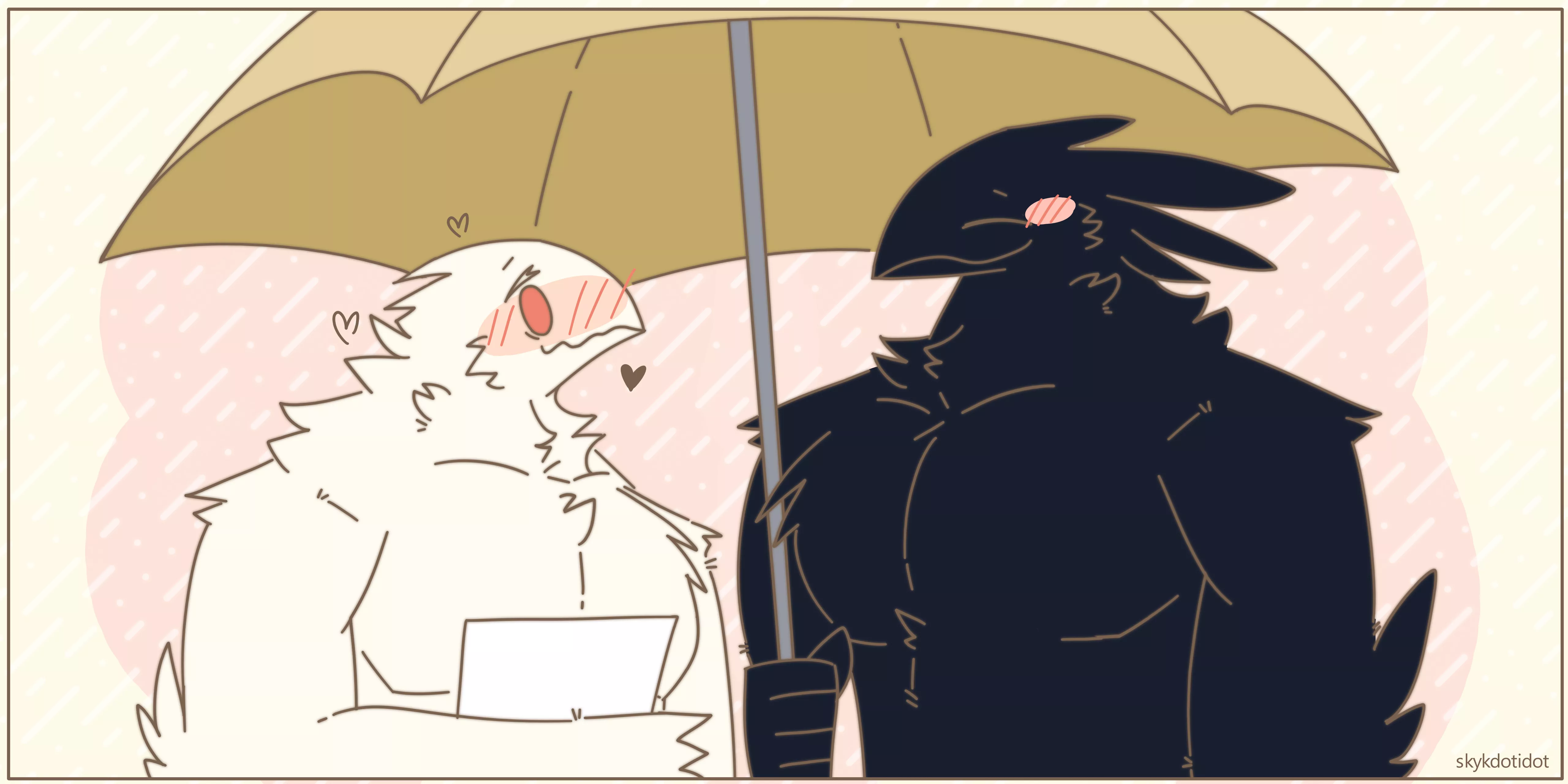 birbs sharing umbrella posted by skykdotidot