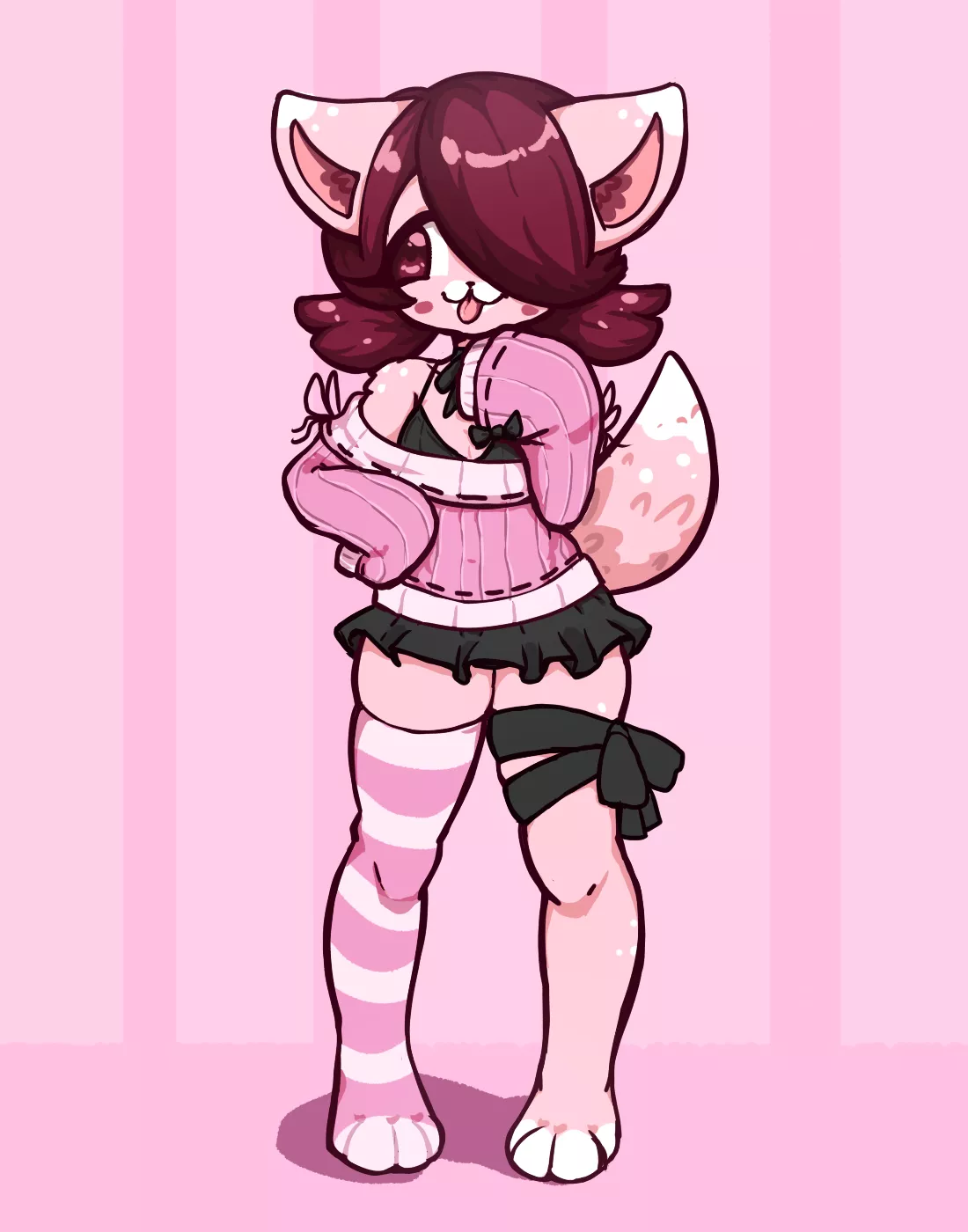 blep, i got a pink sweater~! what's your favorite color to wear? mine is pink obv 😋 posted by stern_gecko96