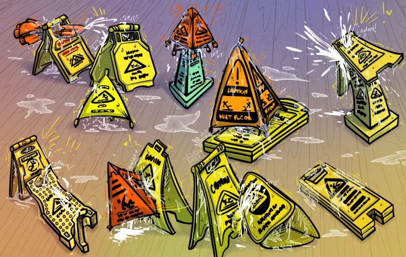 Caution: Wet Floorgy (GettnRandy) [Wet Floor Signs] by GettnRandy