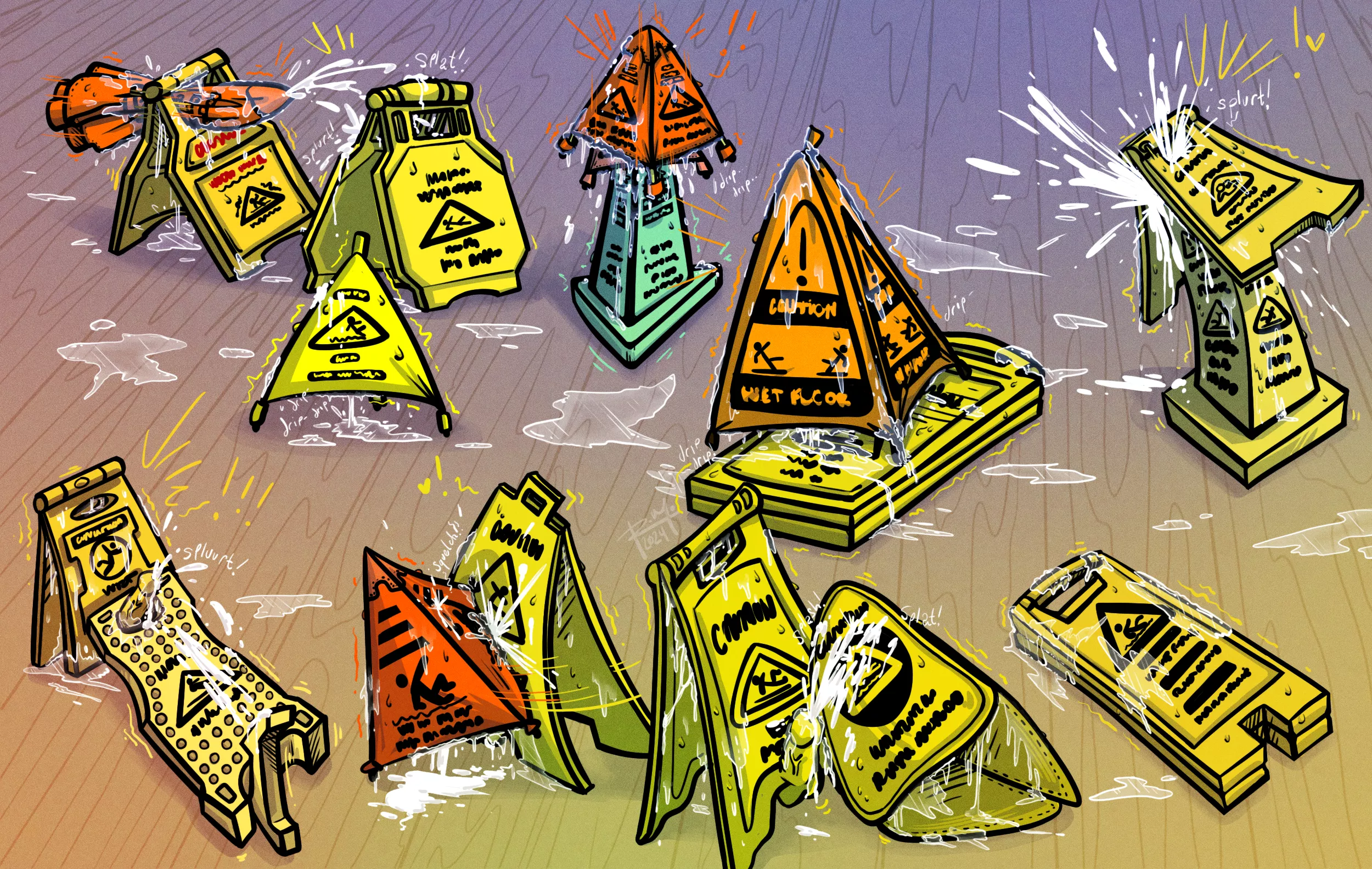 Caution: Wet Floorgy (GettnRandy) [Wet Floor Signs] posted by GettnRandy