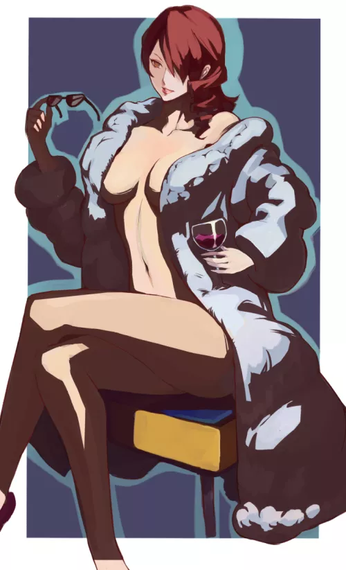 Mitsuru in furs (mikazukishigure) by BloodsoakedDespair