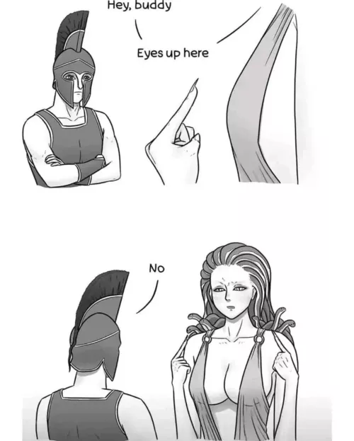 Not Going to Turn to Stone Today Mo- I mean Medusa by Justaverage736