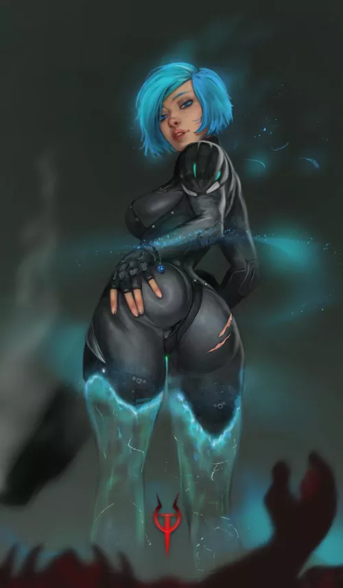 Nyx bodysuit ass (DanceAgainArt) [Quake Champions] by lemony_Steak80