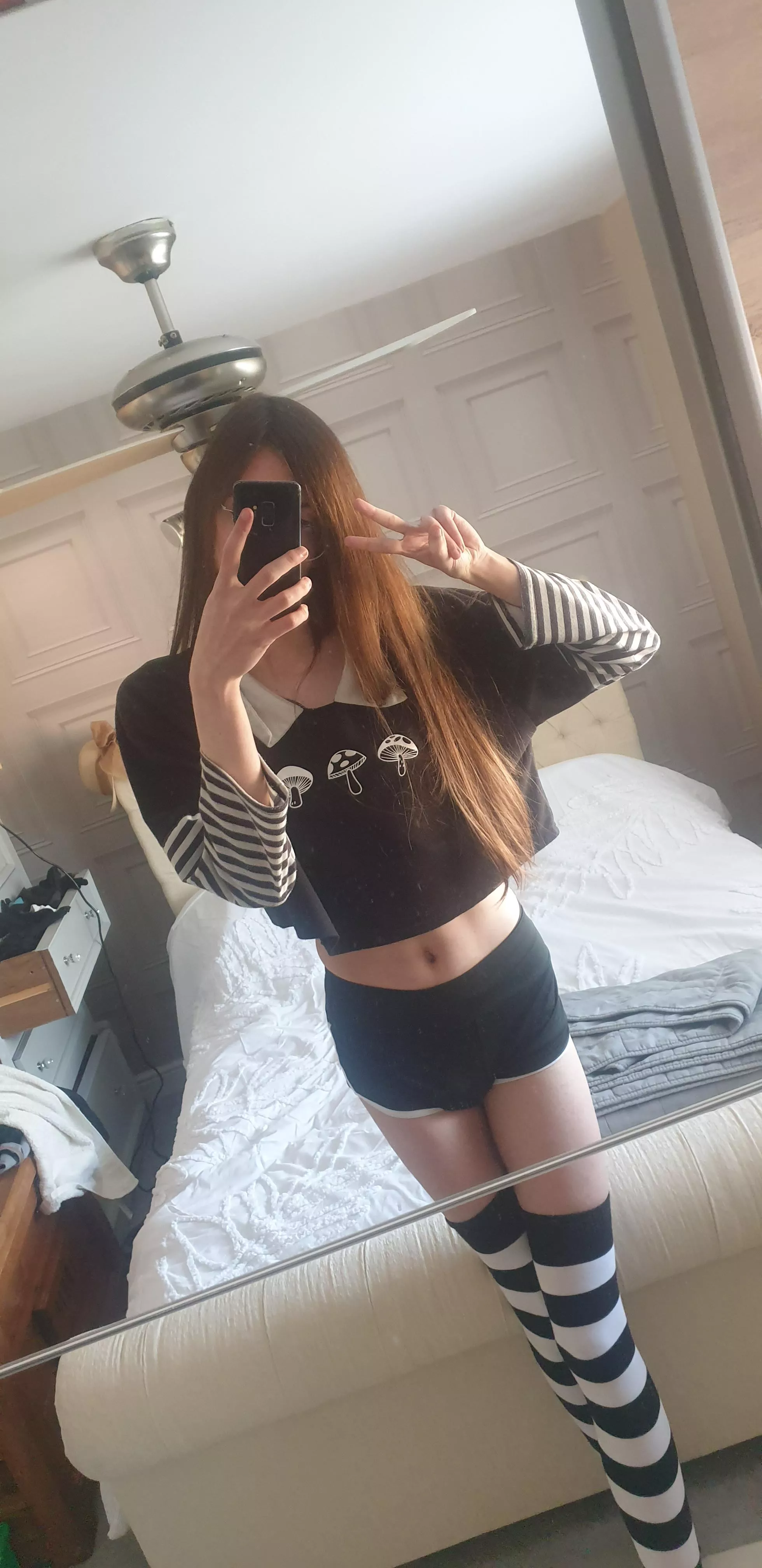 tried a black and white look~ posted by tallest_femboy