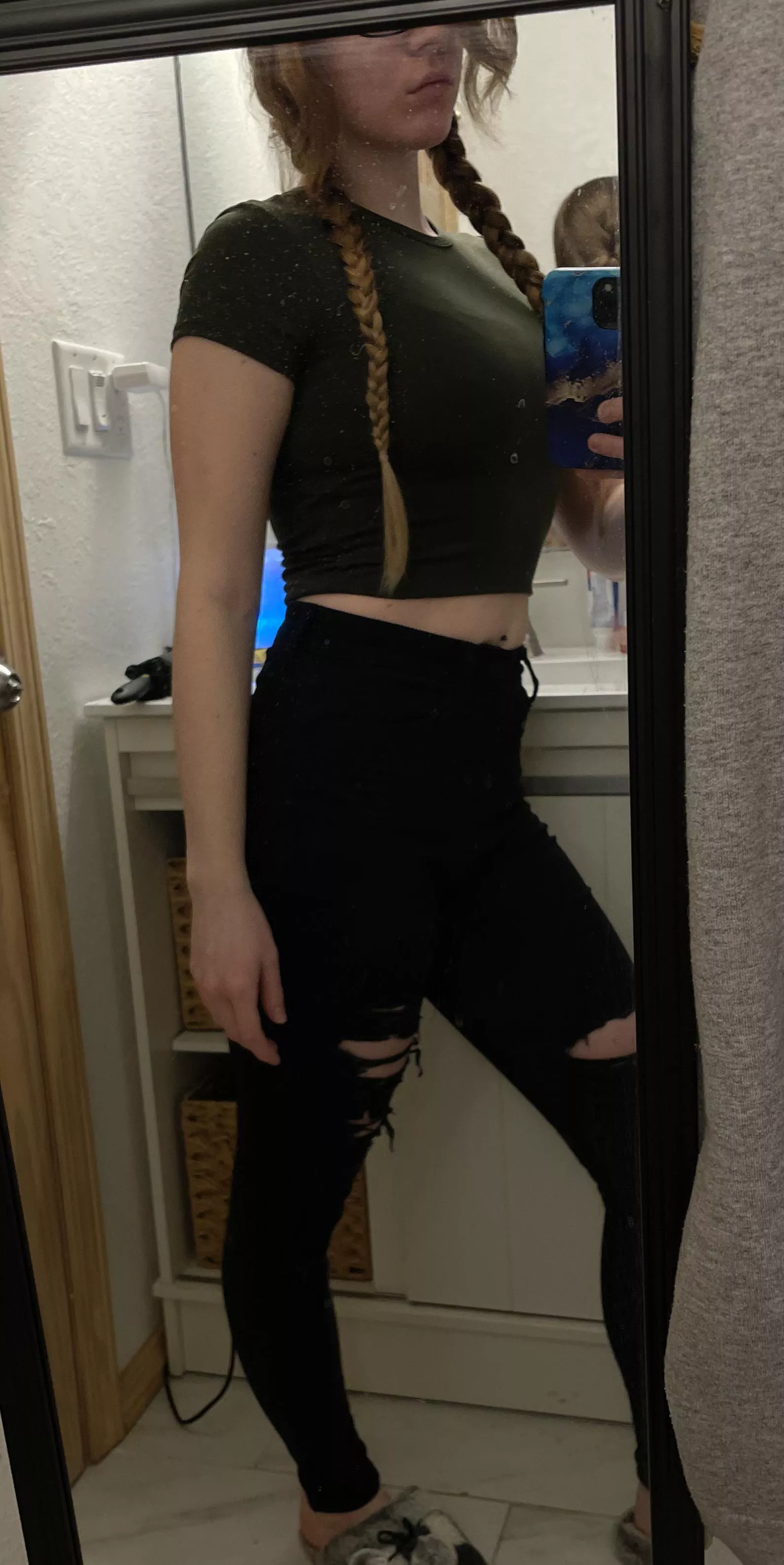 You can only see one braid, but I promise there’s two to hang onto  posted by PumpkinQueenCutie