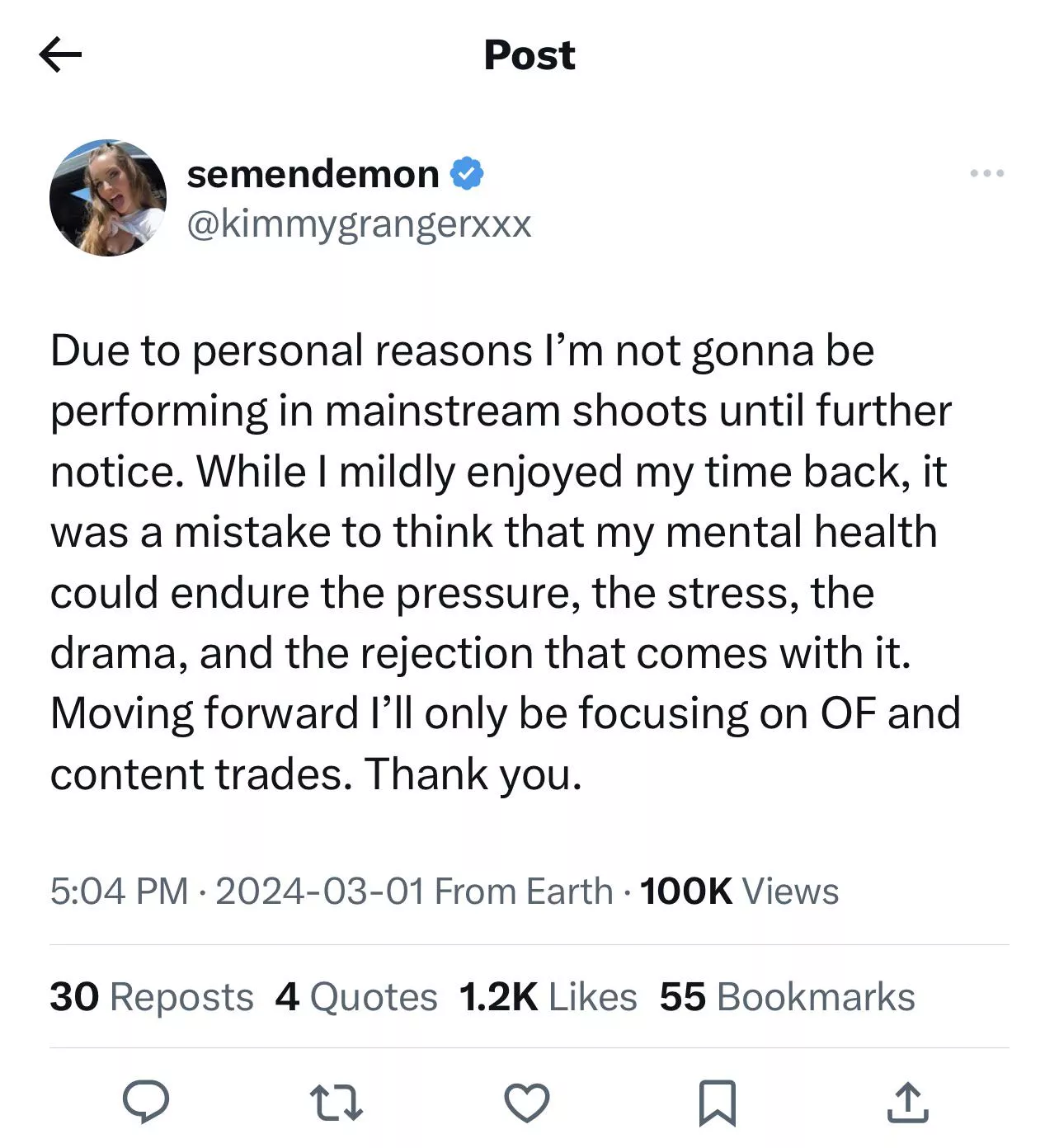 Aaaaand she’s retired again ….👎 posted by Pandastoned