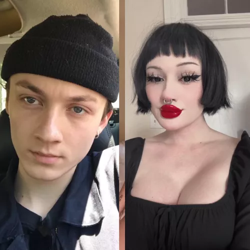 goth bimbofication in progress :) by alittlesage