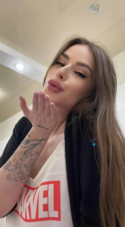 A bright candy girl gives affection with her tongue by Existing-Arachnid-92