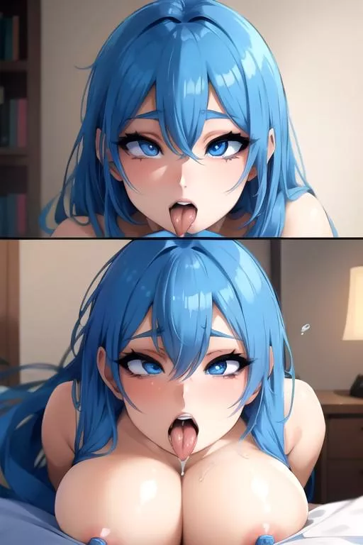 Blue haired girl (OC) posted by Substantial-Ninja-71