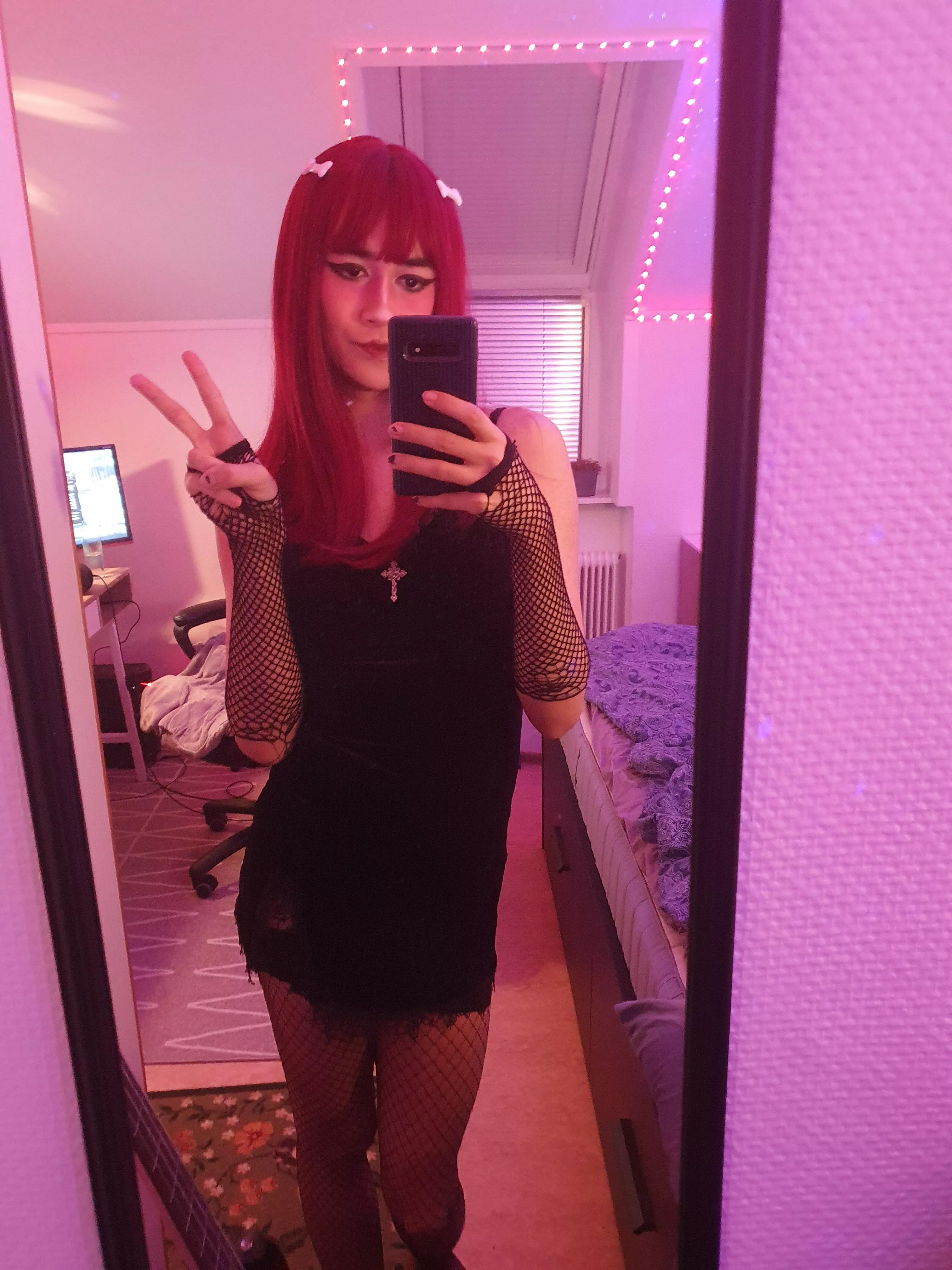 Can you tell that I like fishnets? 🩷 posted by lewdpillows