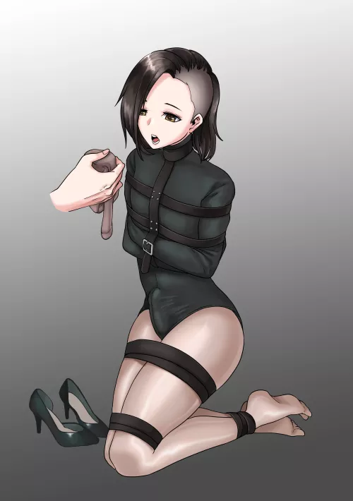 Captive boy submissively accepting his gag by OpenRate9780