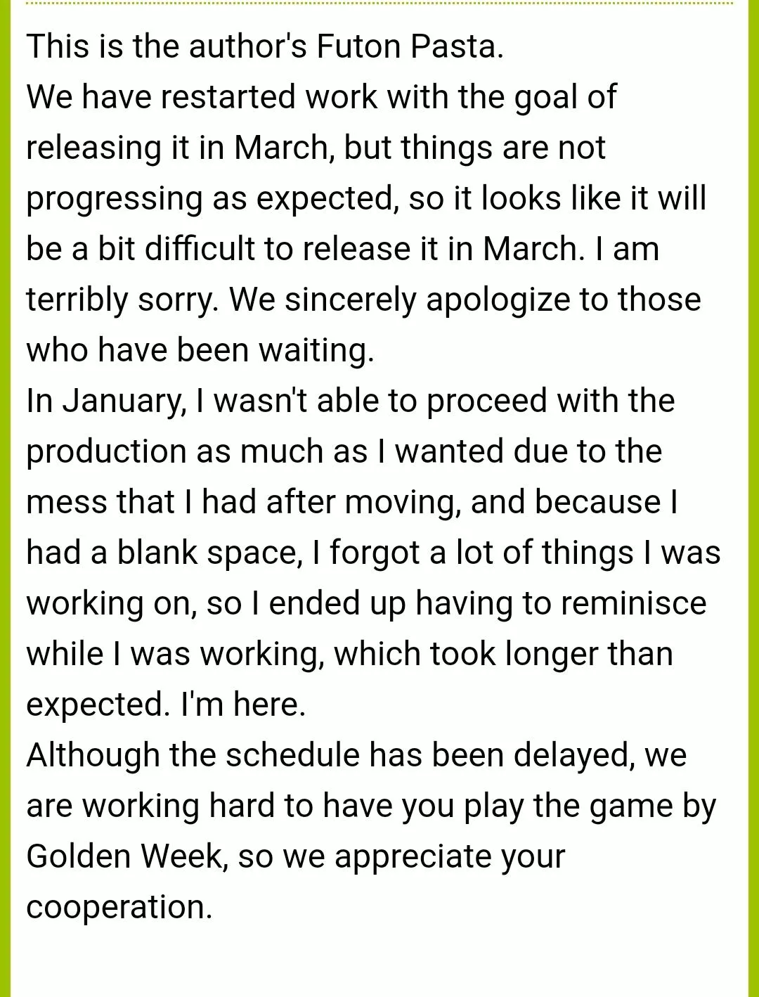 Dungeon and bride to be released in golden week..... probably posted by Ivrik95