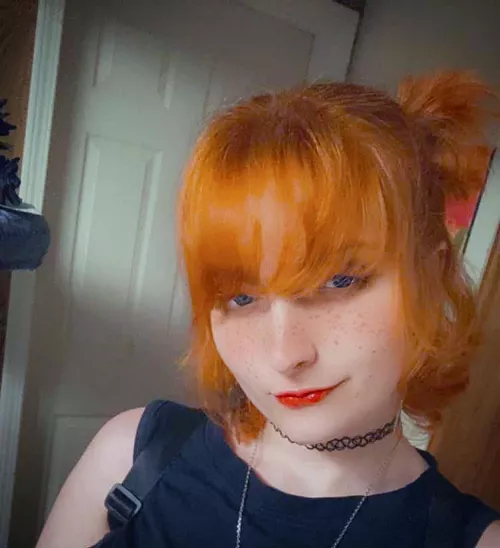 I can’t decide if ginger or black hair looks better on me  by Kiwiipop