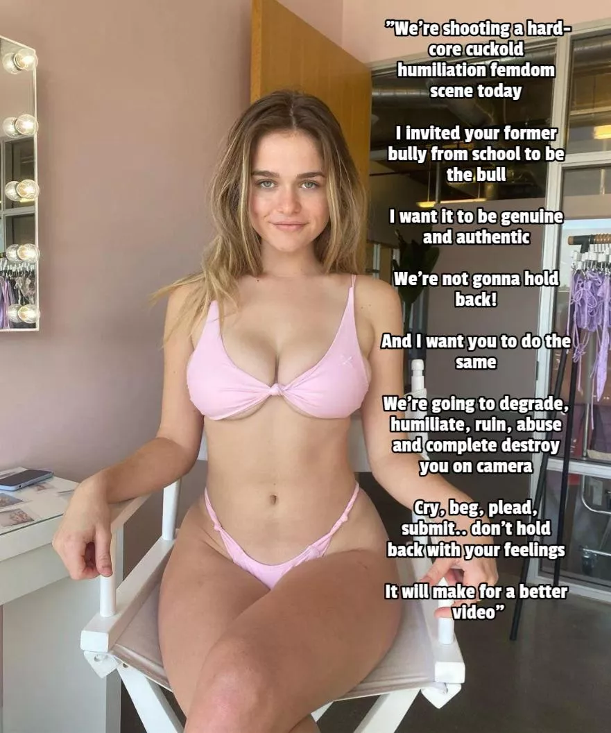 You're shooting porn with your Domme girlfriend and your former bully from school posted by Captiondude1996