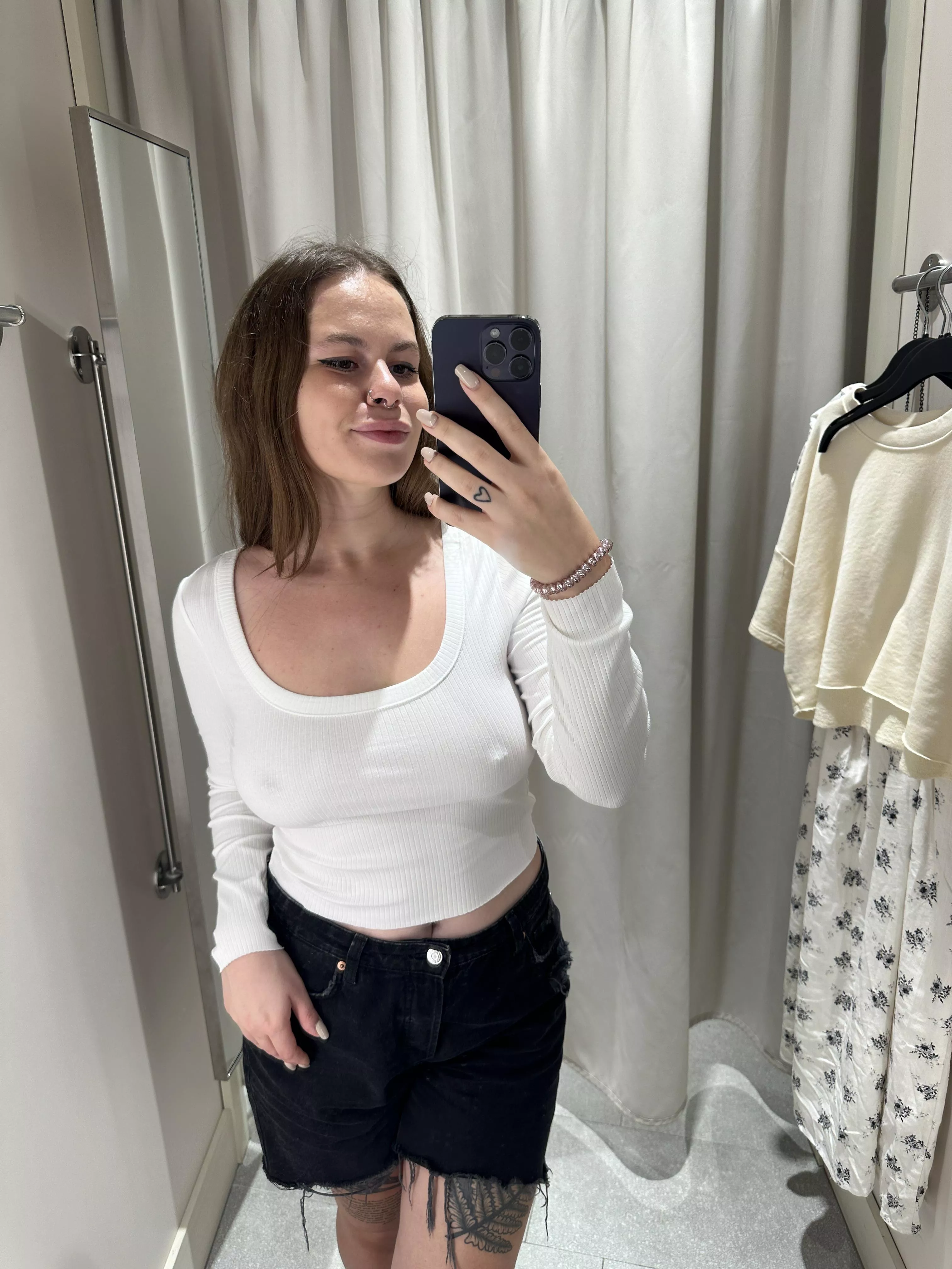 Braless with a little cute smile posted by kittenwannaplay