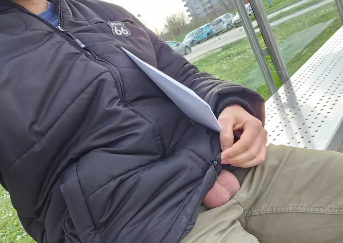 Flashing my balls at the bus station 😁 by ding_dong34