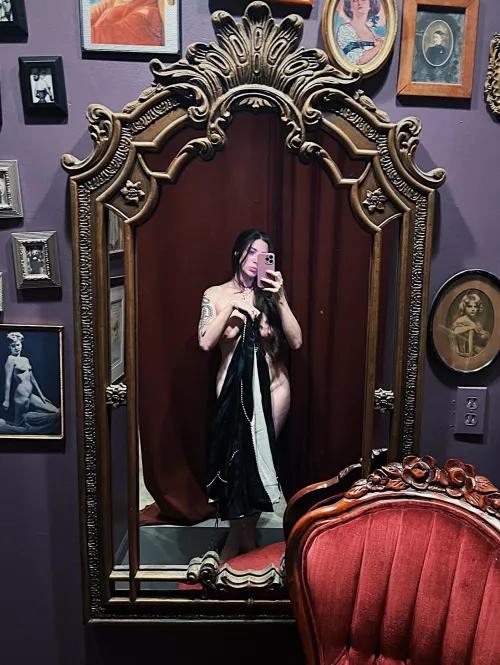 Getting ready to try on a vintage robe by PrettySadieReed