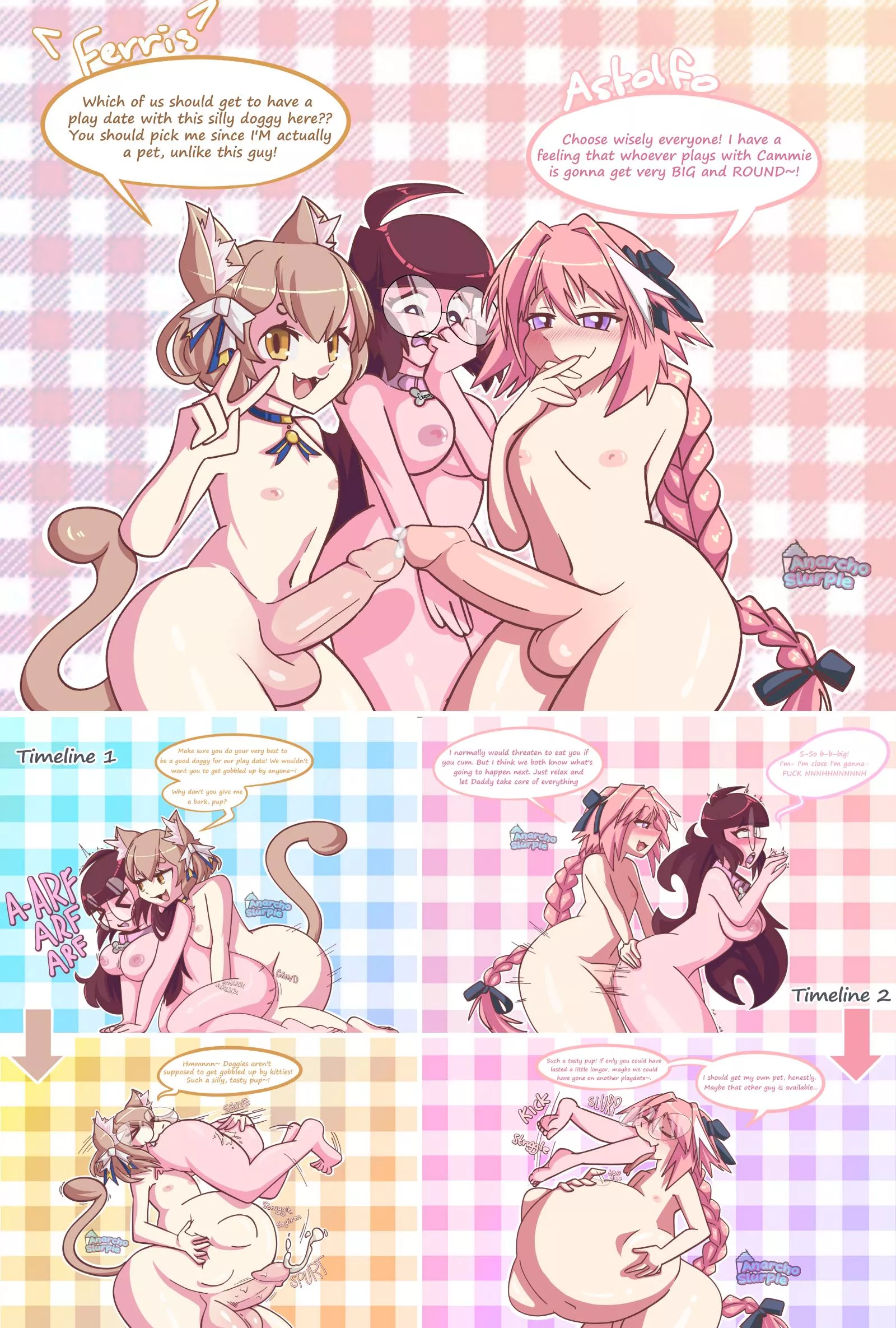 {image} YOU Chose Ferris AND Astolfo as my Playdates! (OC by anarcho slurpie) [M/F, Same-Size, Unwilling] posted by anarch0slurpie