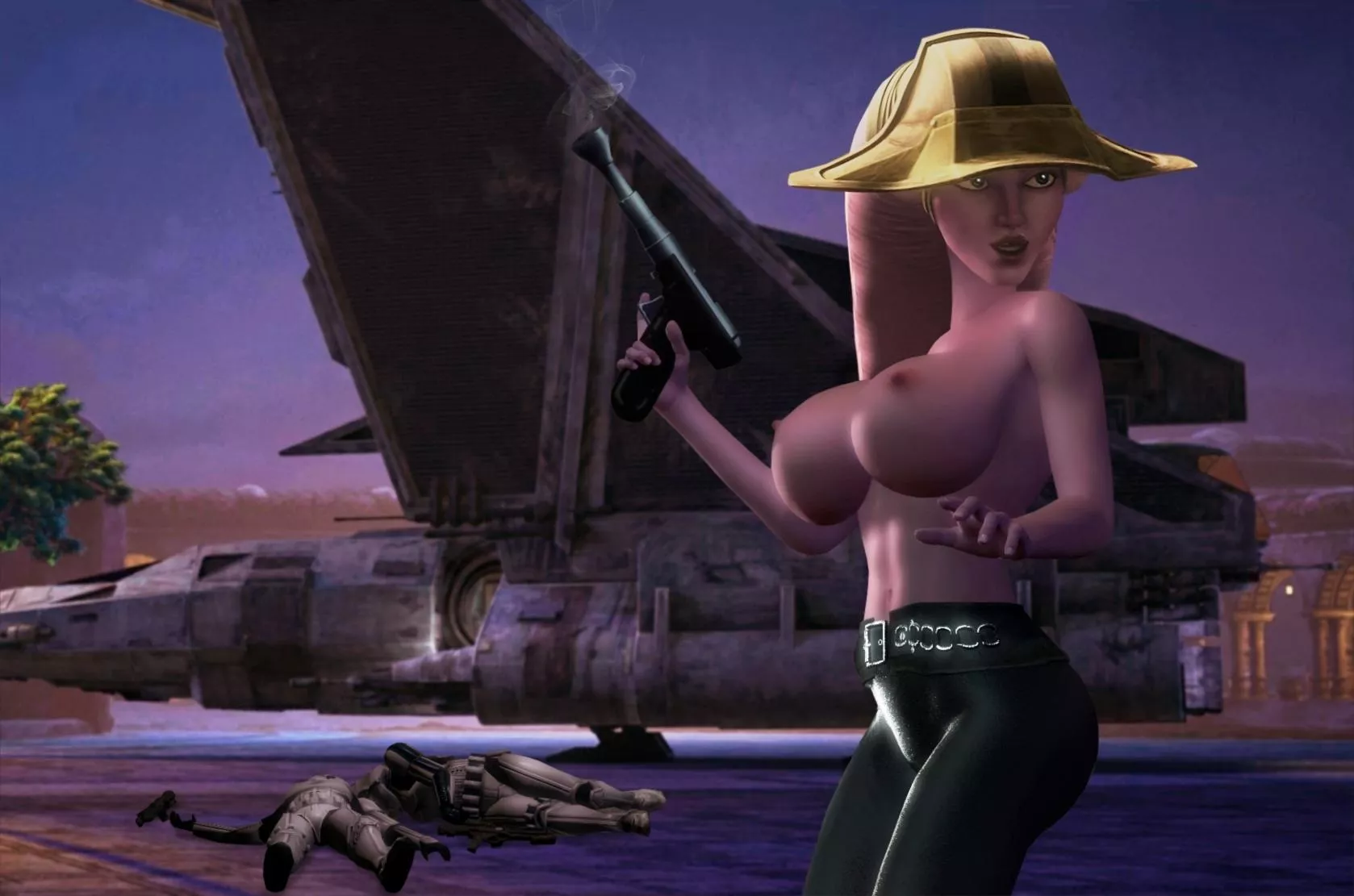 It was so easy Suu mused. Flash the guards your tits and the idiots will be gawking long enough for her to shoot them in the face. (Rastifan) posted by Rastifan