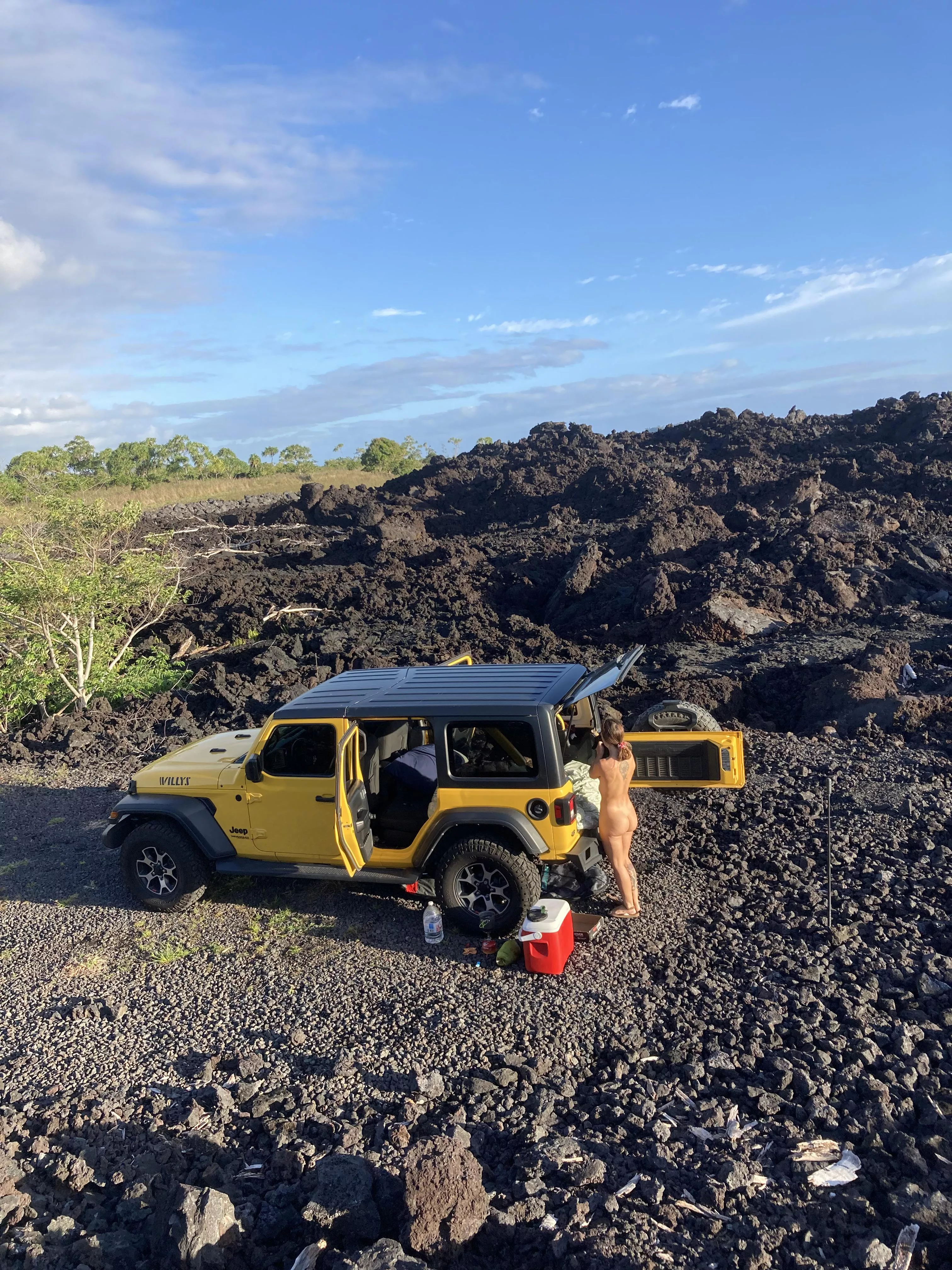 Naked camping on a lava flow posted by DirtyDesertCowgirl