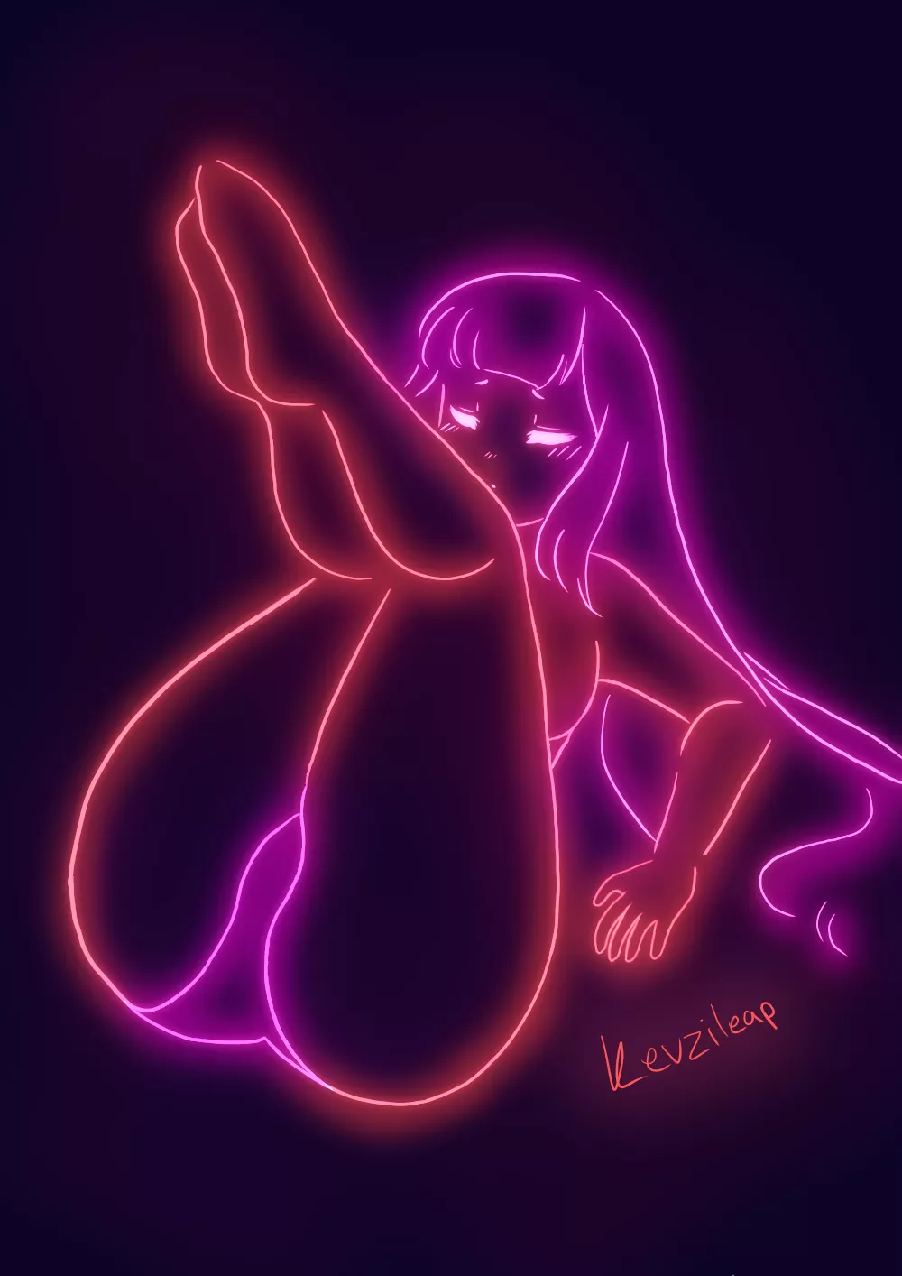 Neon lineart thighs  posted by Strawberrybunnytime