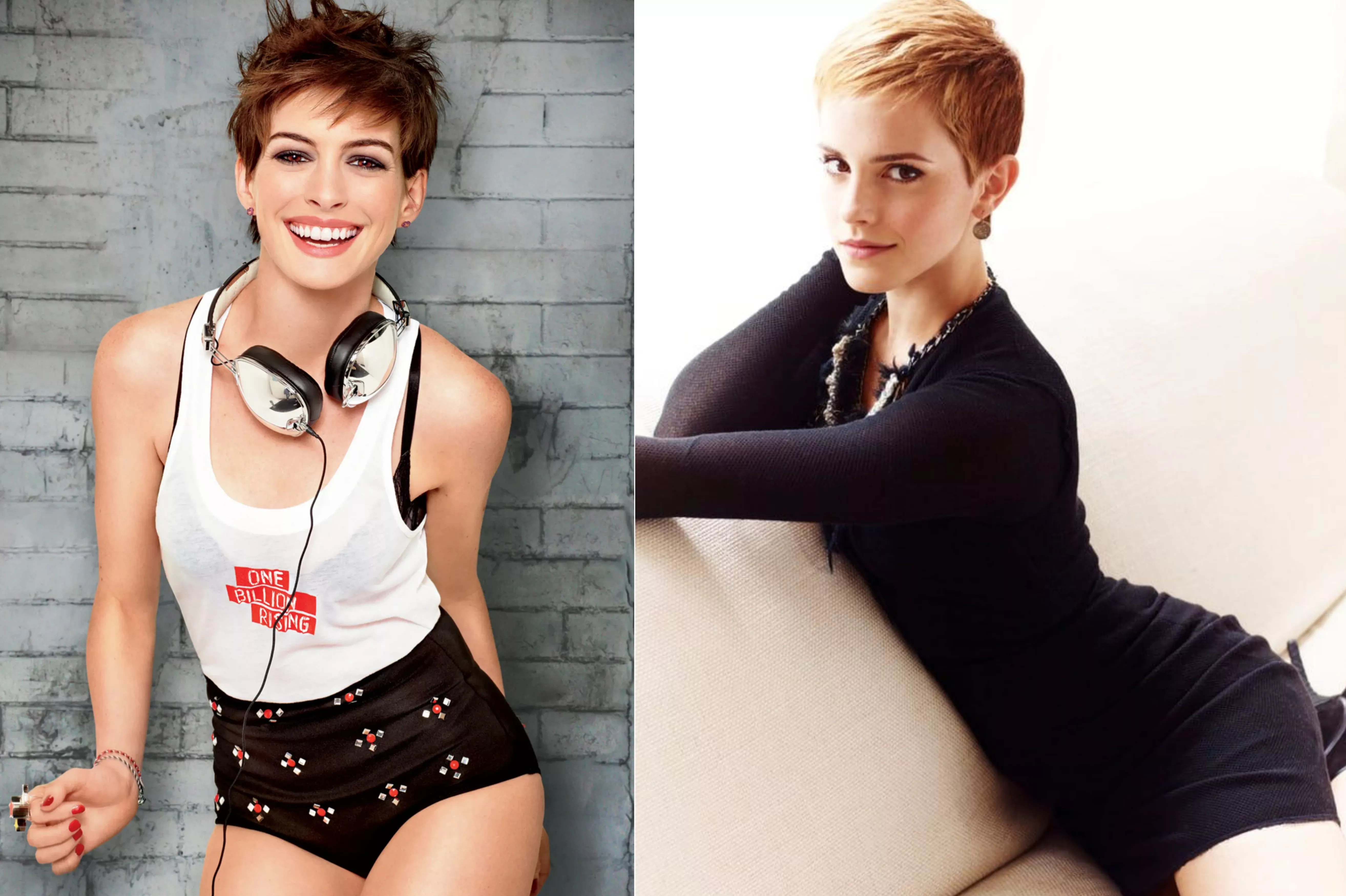 Which short haired celeb would you rather spend the night with? Anne Hathaway or Emma Watson posted by drewsdungeonn