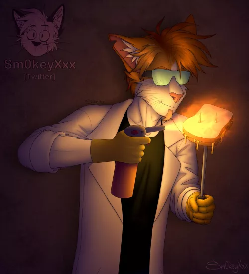 He likes his toasts made this way the most (Art by me) by Sm0keyXxx