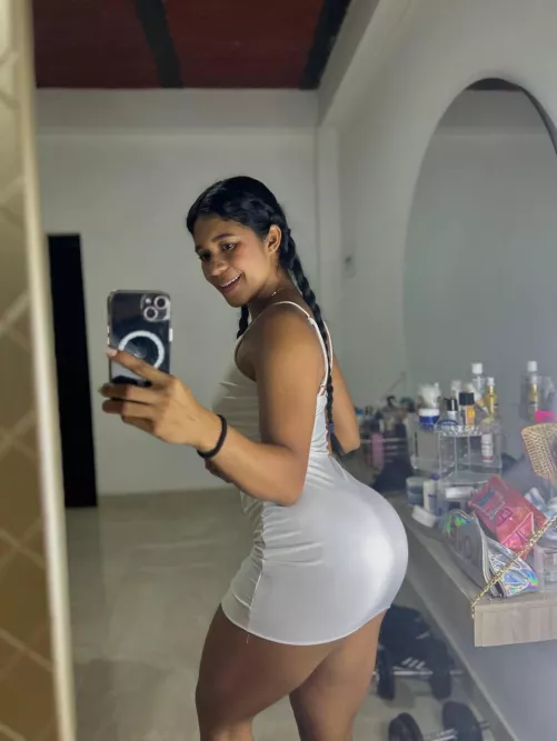 Hope you like my white tight dress. by Clarissa_Joan