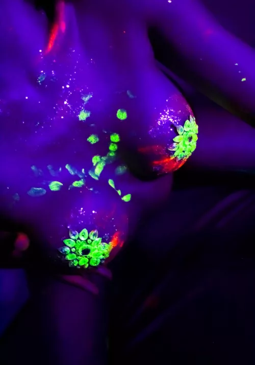 I’m new here but I have many content ideas. Nipple covers and neon painting with UV lights. by Bouncynancy