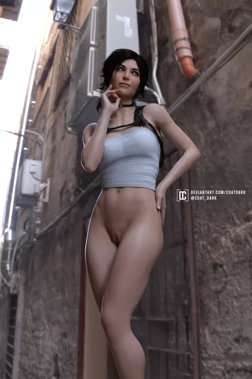 Lara Croft - Urban Explorer - Bottomless (coat_dark) [Tomb Raider] by coat_dark