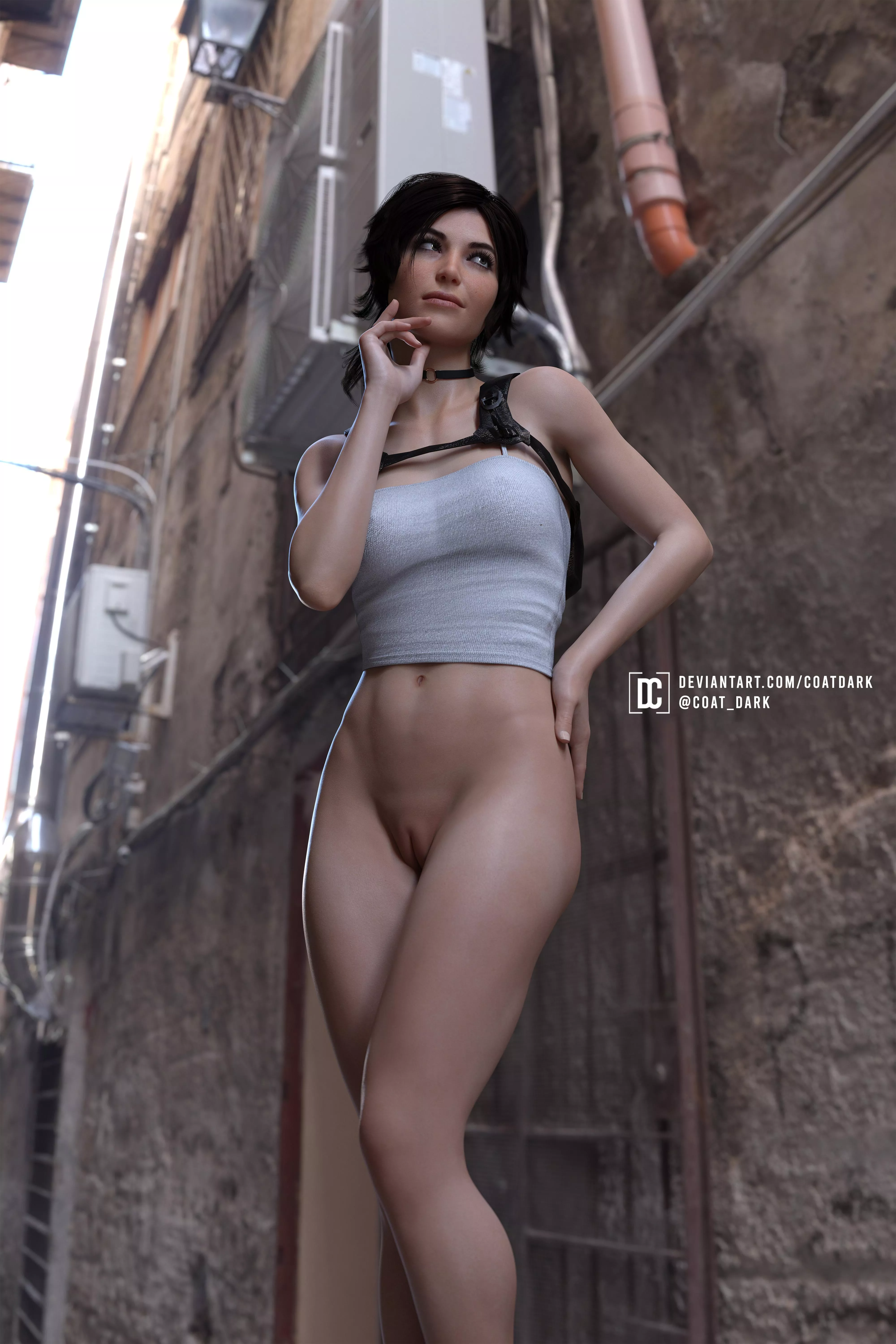 Lara Croft - Urban Explorer - Bottomless (coat_dark) [Tomb Raider] posted by coat_dark