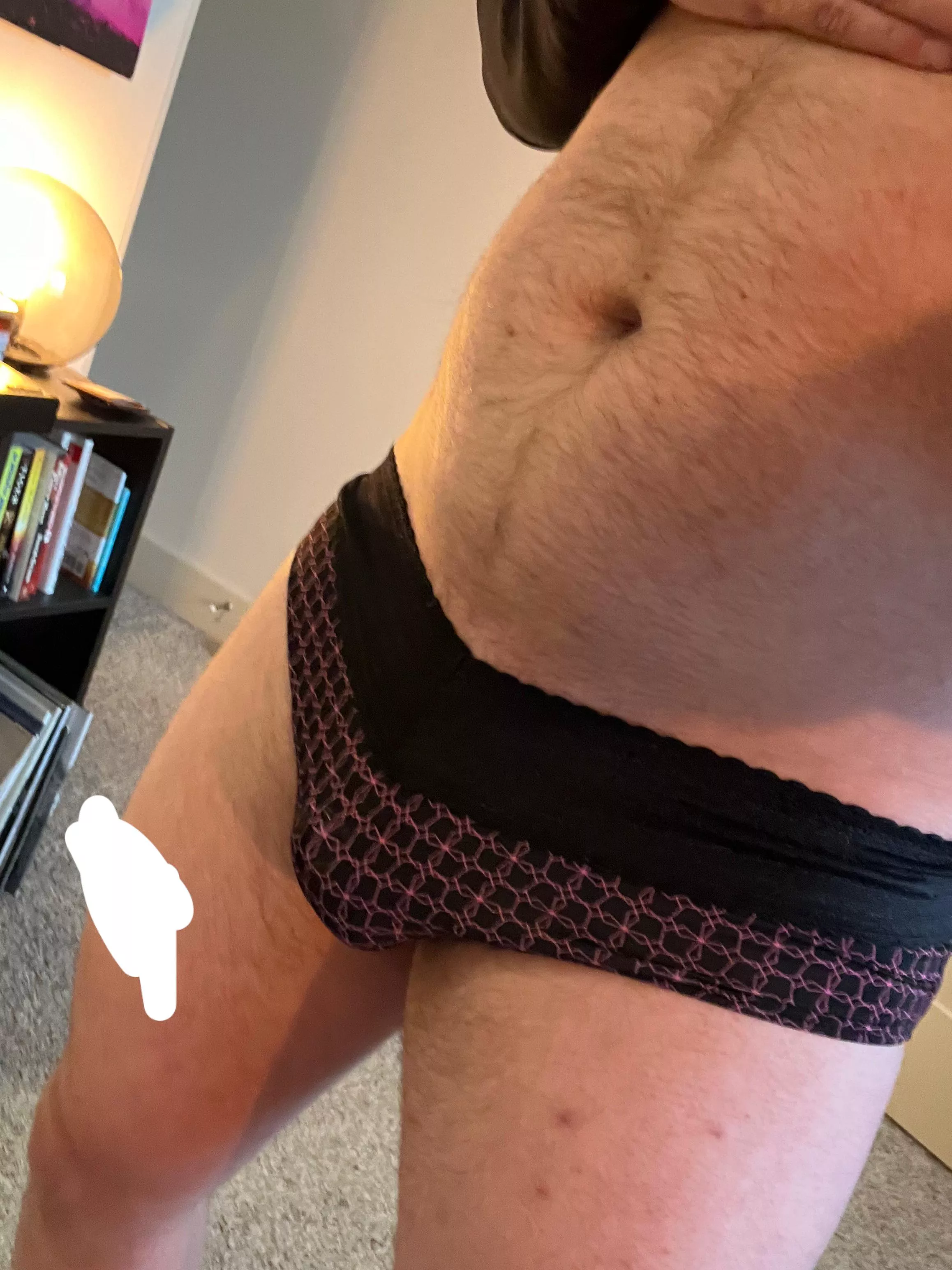 Today’s panties for working from home. Cage barely makes a bulge posted by RareEvent654